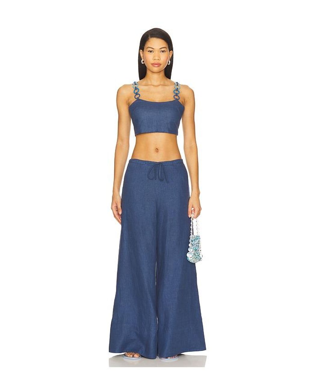 SAUDADE Blue Cascade Top