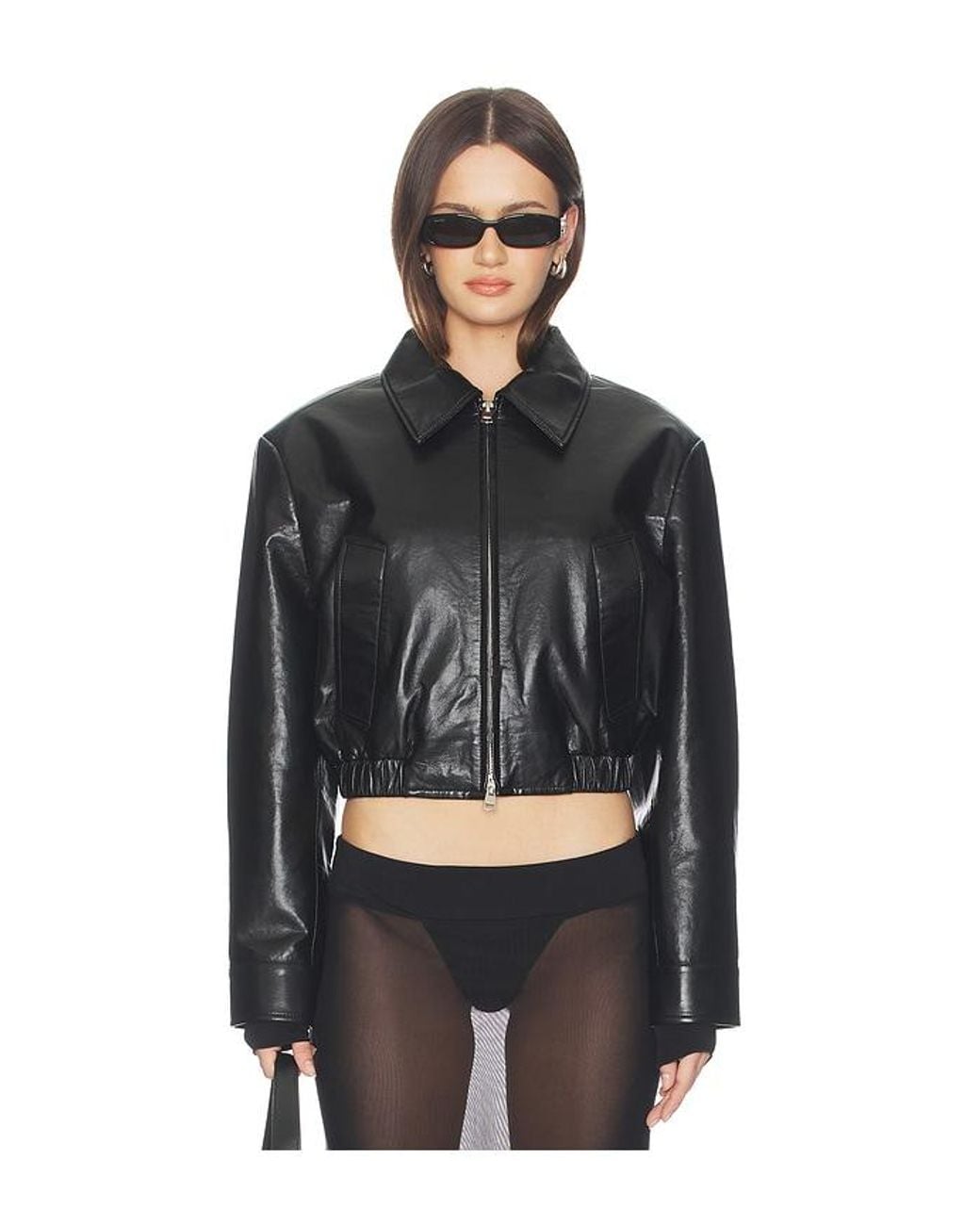 Agolde Black Nahla Cropped Jacket
