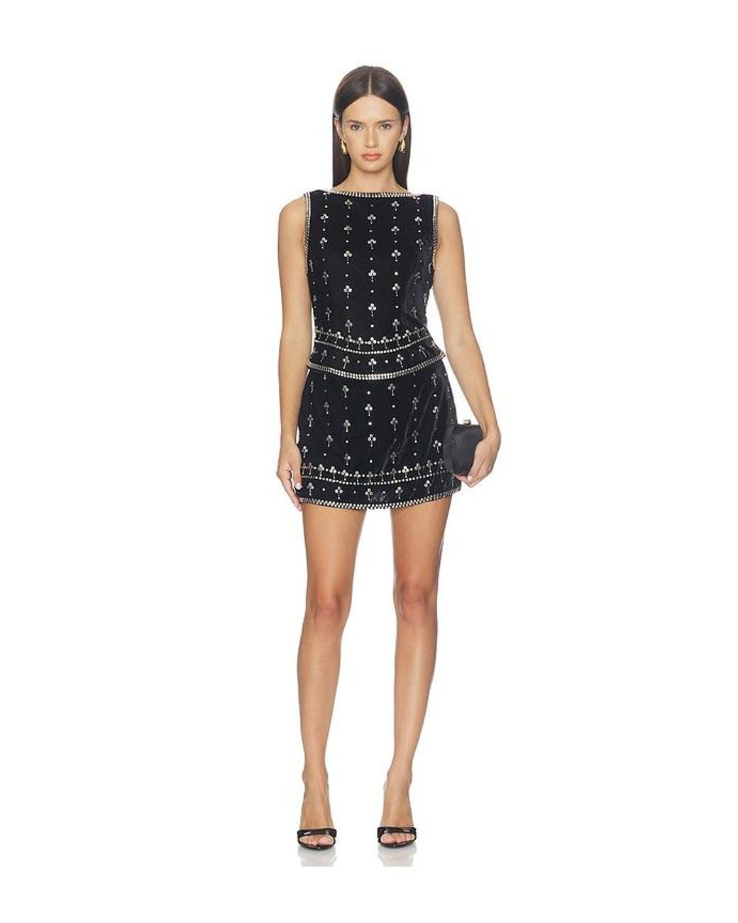 Amanda Uprichard Black Miles Velvet Skirt