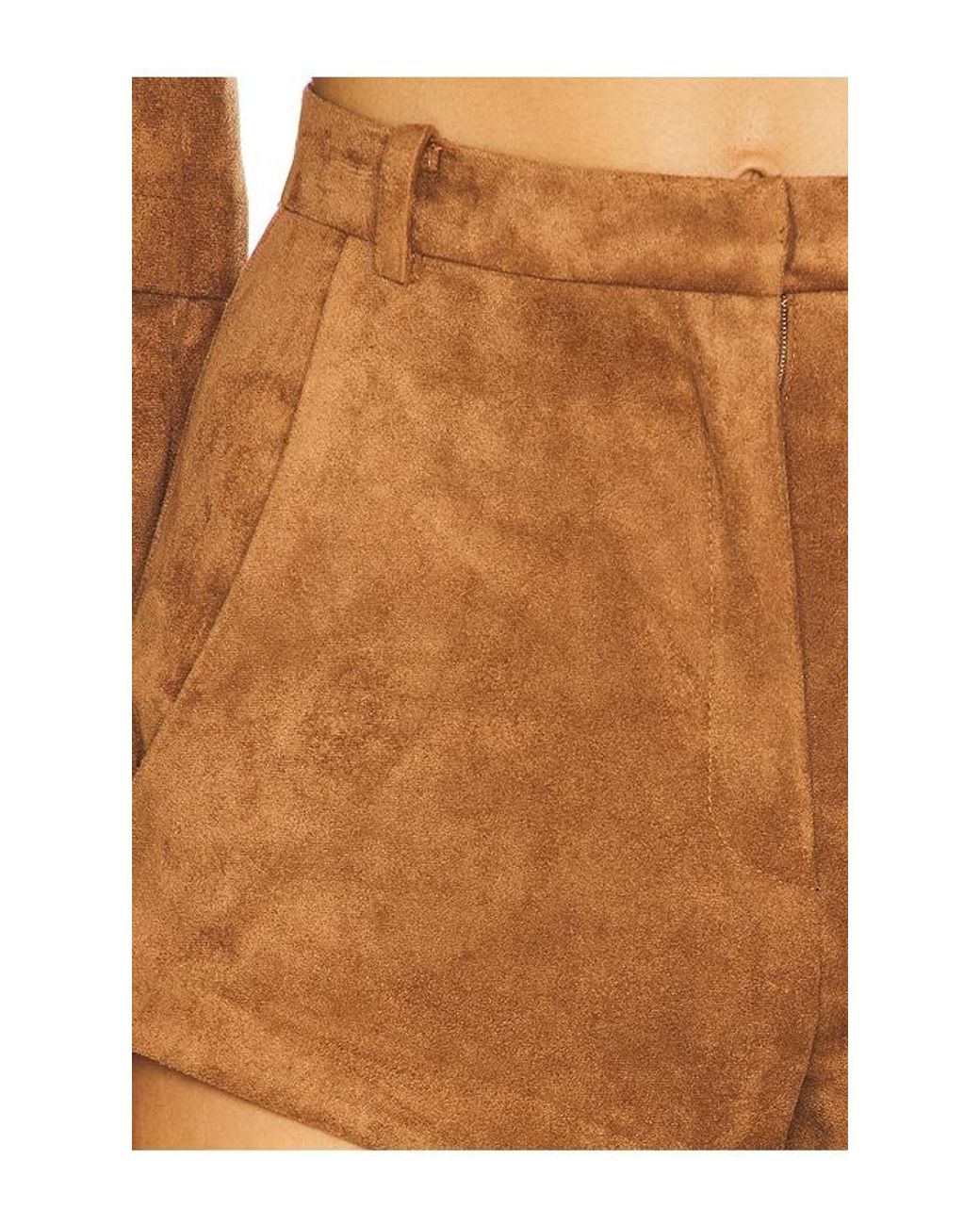 Amanda Uprichard Natural X Revolve Kelso Suede Short