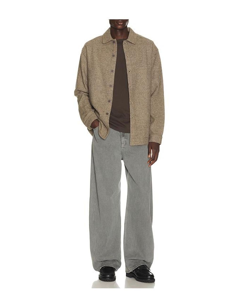 KROST Brown Eco Relaxed Chevron Shirt for men