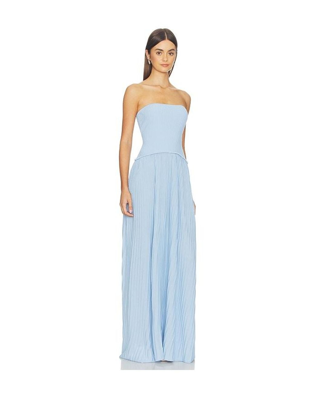 Solid & Striped Blue The Strapless Soglio Dress