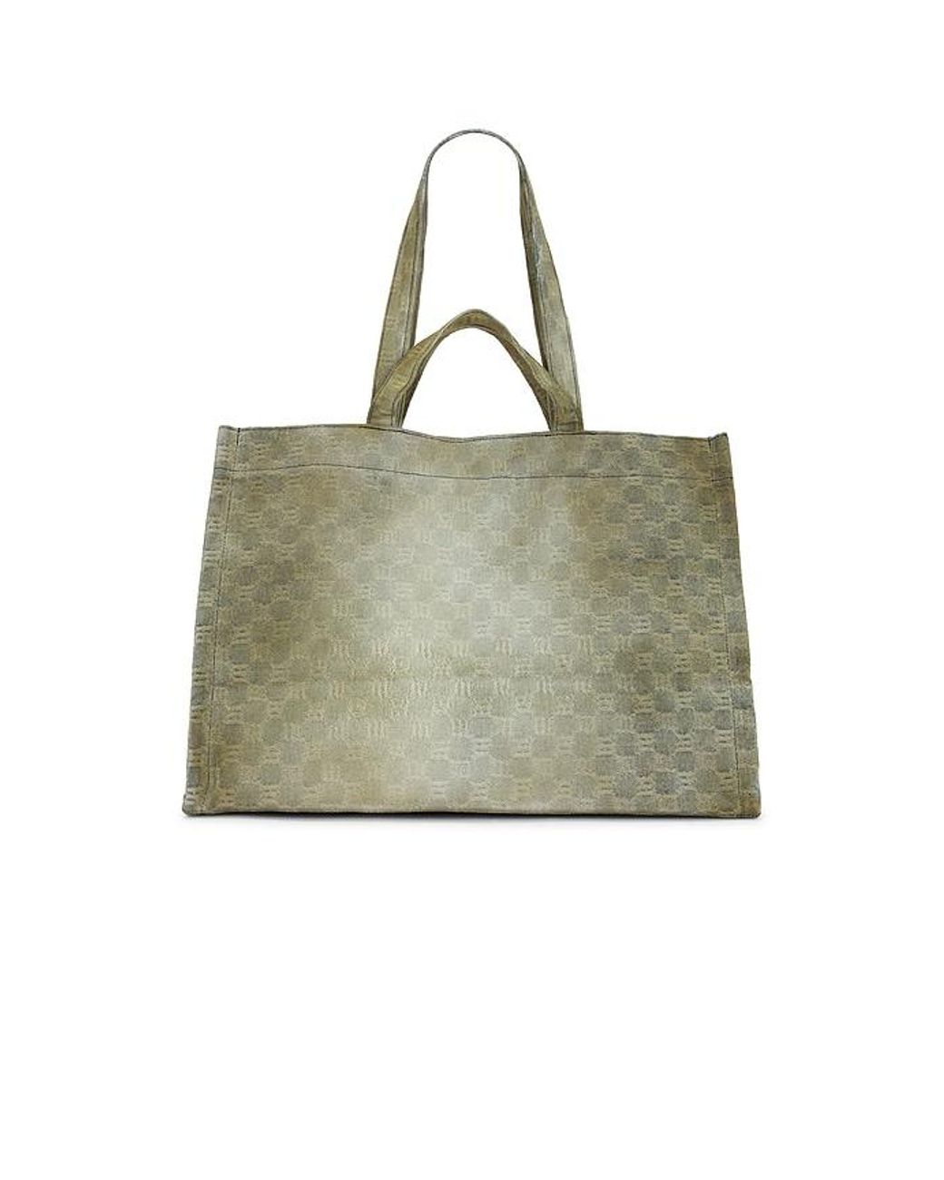 M I S B H V Green Monogram Tote Bag for men