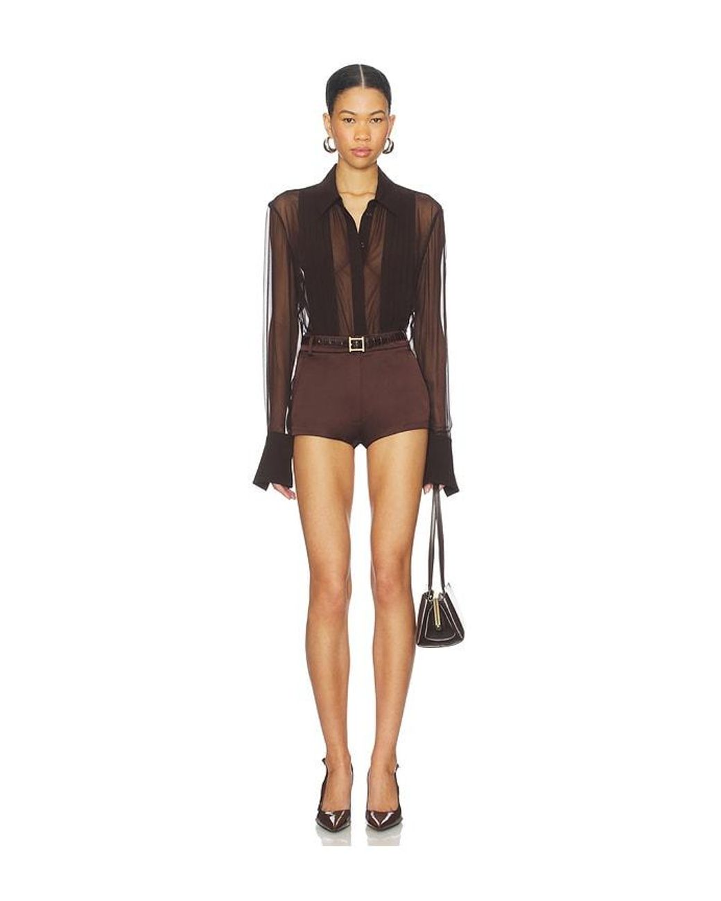 Sans Faff Black X Revolve Satin Hot Pants