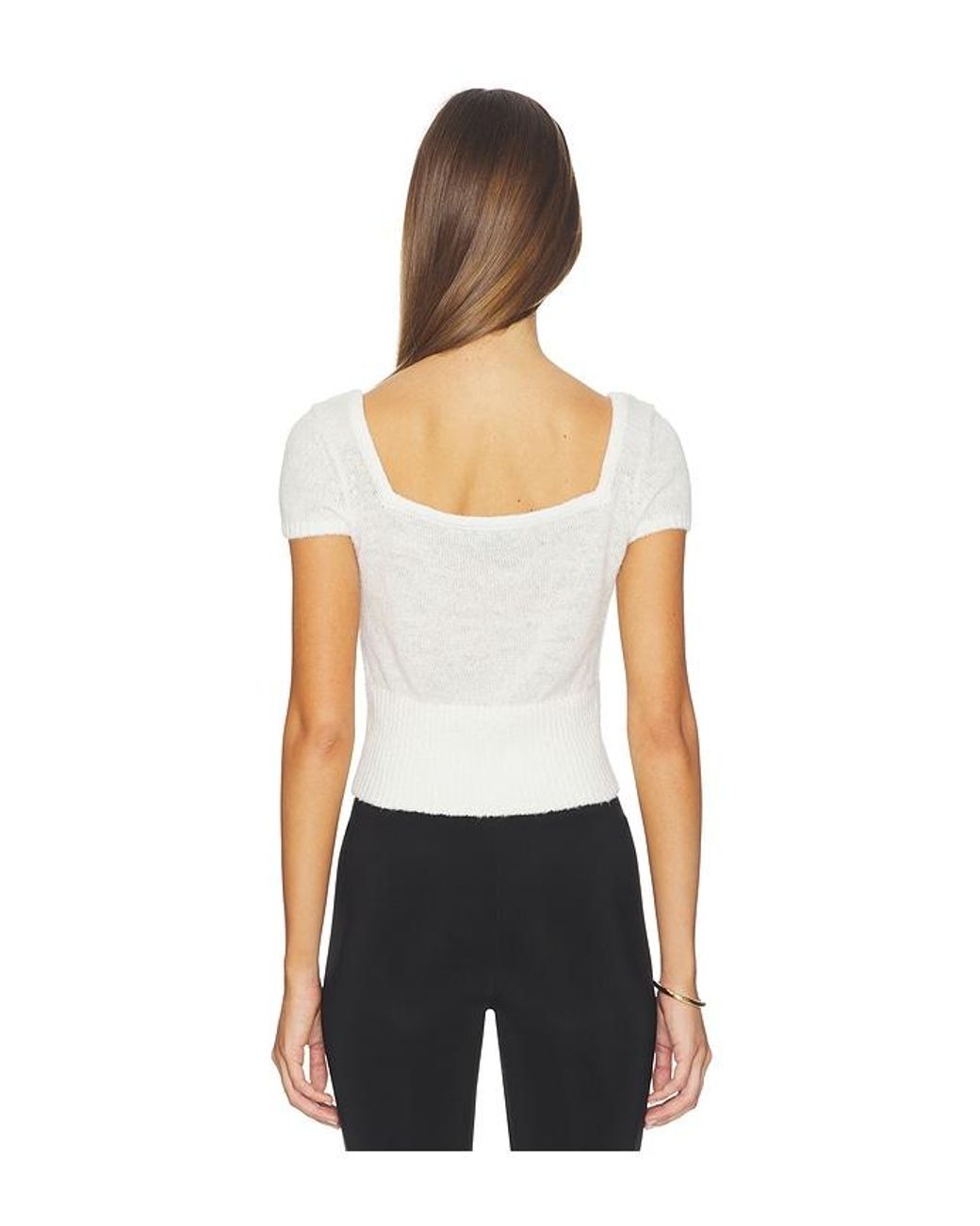 MAJORELLE Blue Denise Short Sleeve Sweater