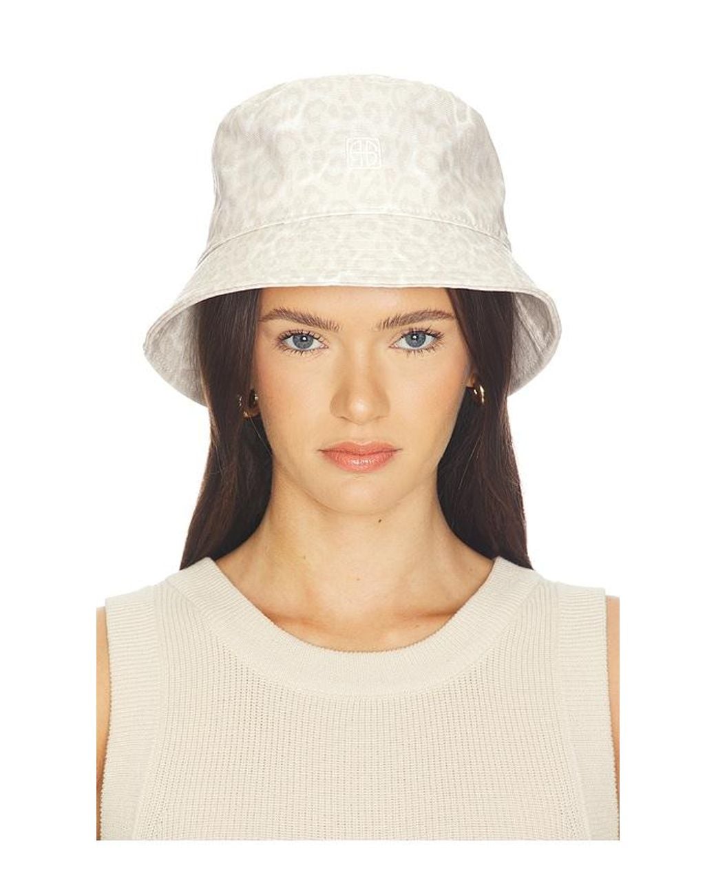 Anine Bing White Nicks Bucket Hat