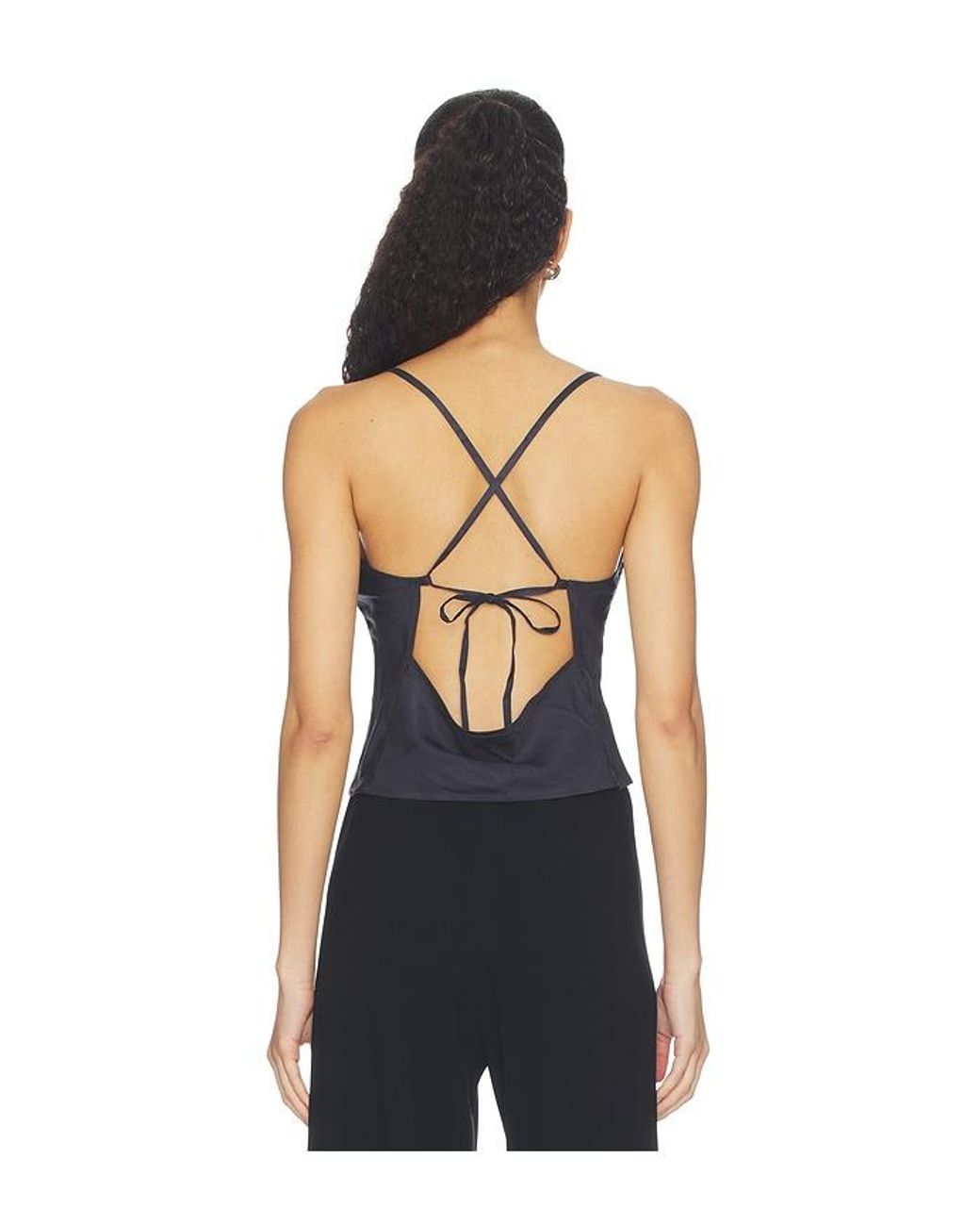 Leset Black Daniel Square Neck Tank