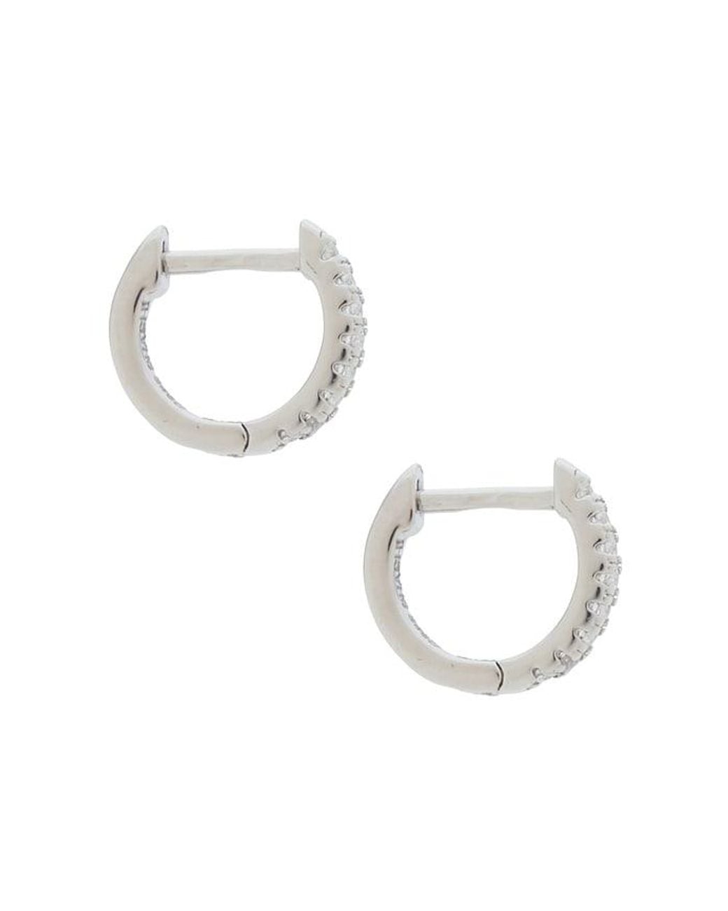 Shashi White Micro Pave Huggie Earrings