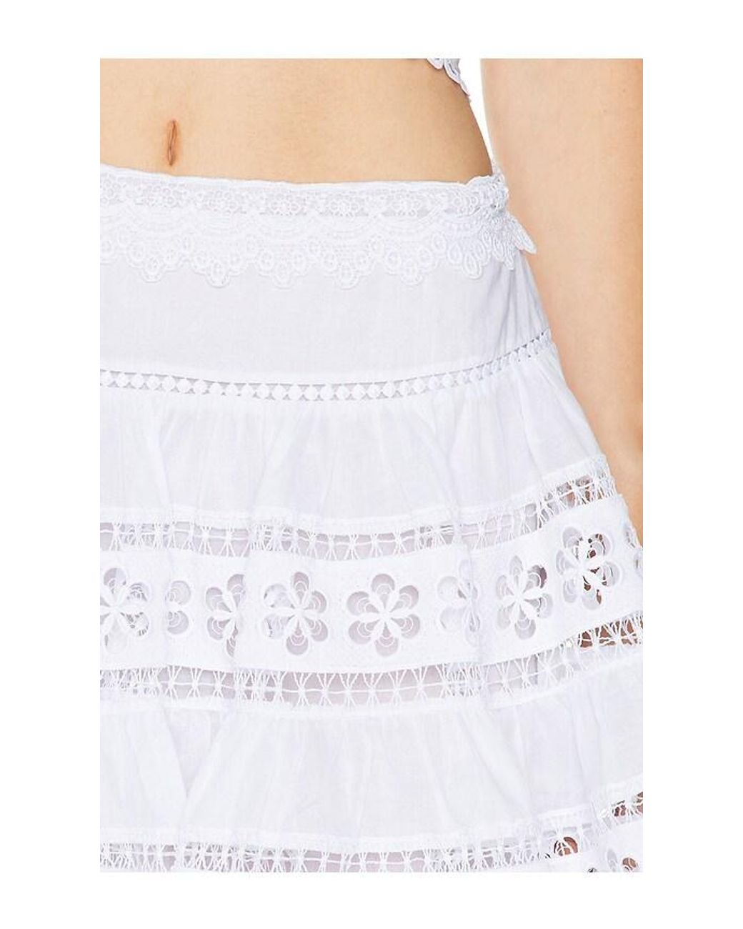 Charo Ruiz White Lea Short Skirt