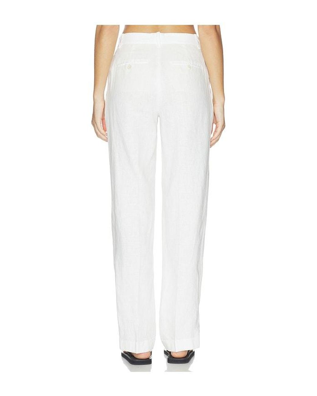 Polo Ralph Lauren White Linen Straight Pants