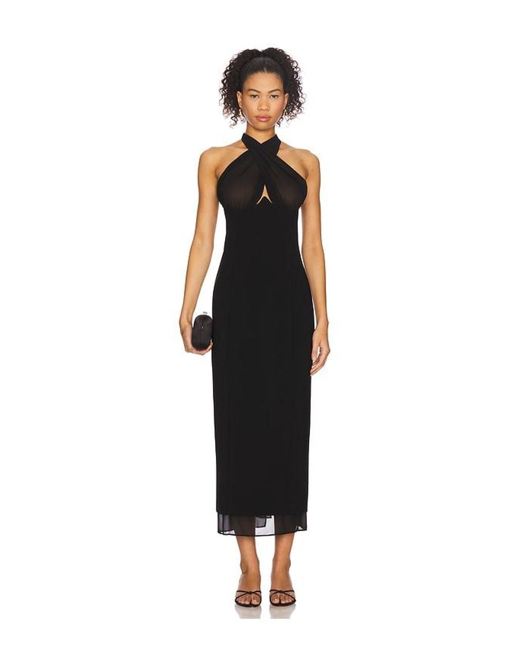 Camila Coelho Black Luzina Midi Dress