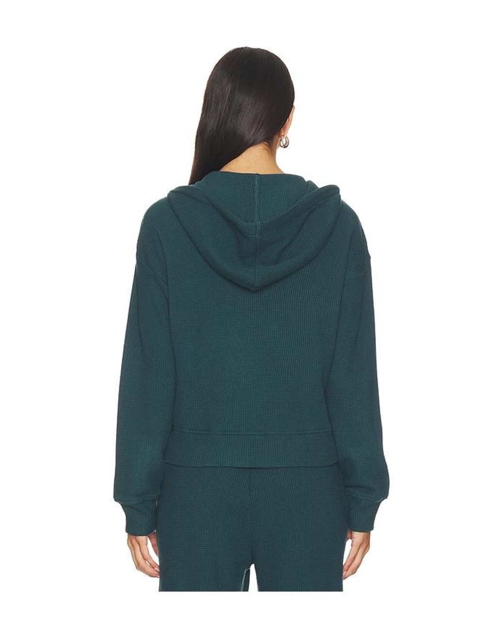 Beyond Yoga Blue Rest Day Waffle Hooded Jacket