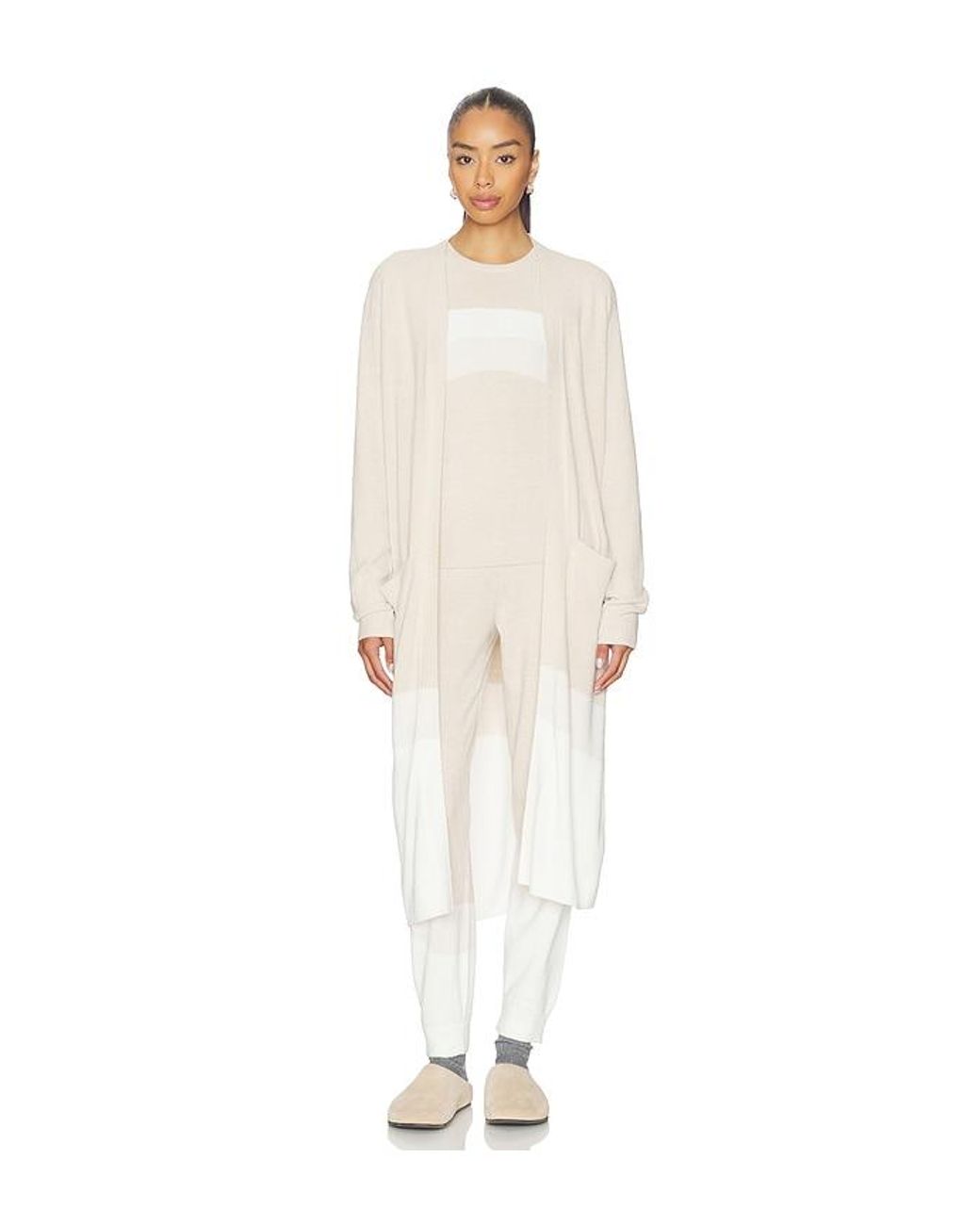 Barefoot Dreams White Cozychic Ultra Lite Wavy Jogger