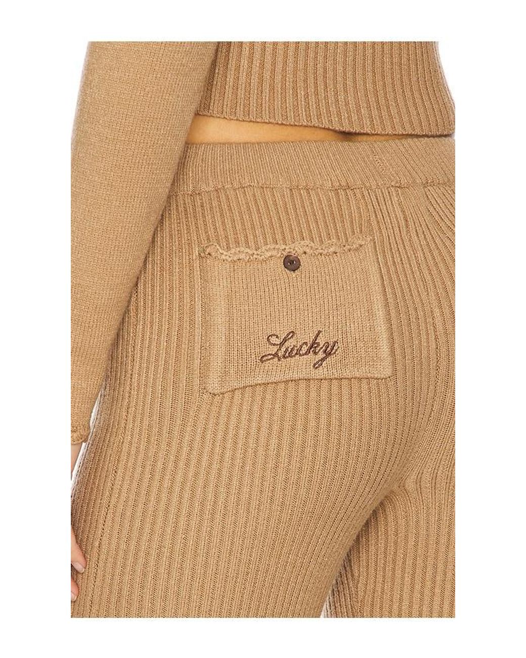 Frankie's Bikinis White X Bella Hadid Texas Ribbed Knit Pant