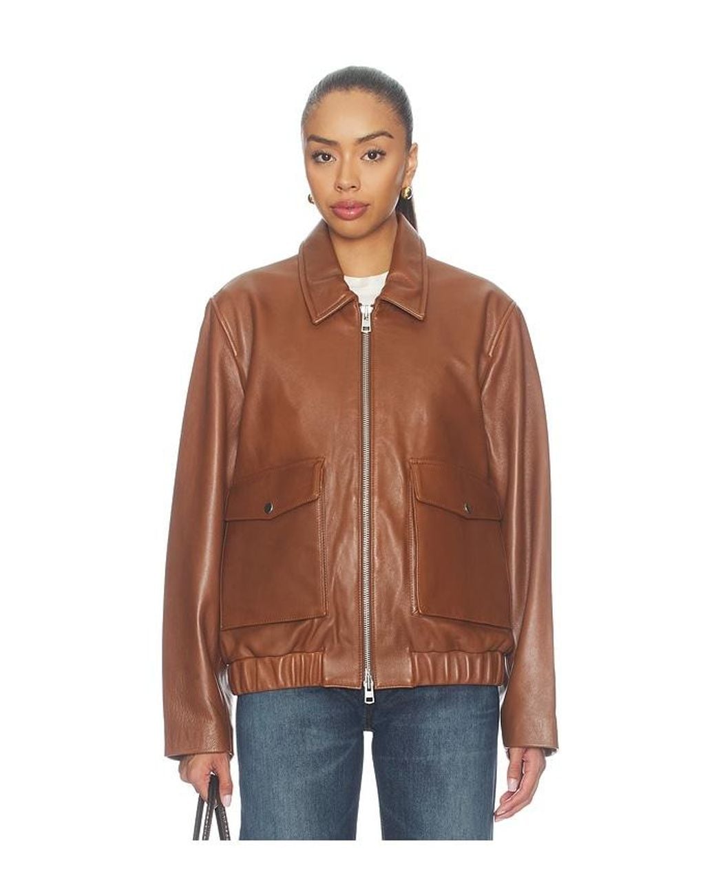 Citizens of Humanity Blue Zip Front Bomber Jacket