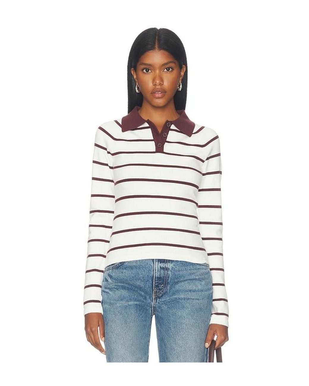 ALL THE WAYS White Bronson Knit Polo Top