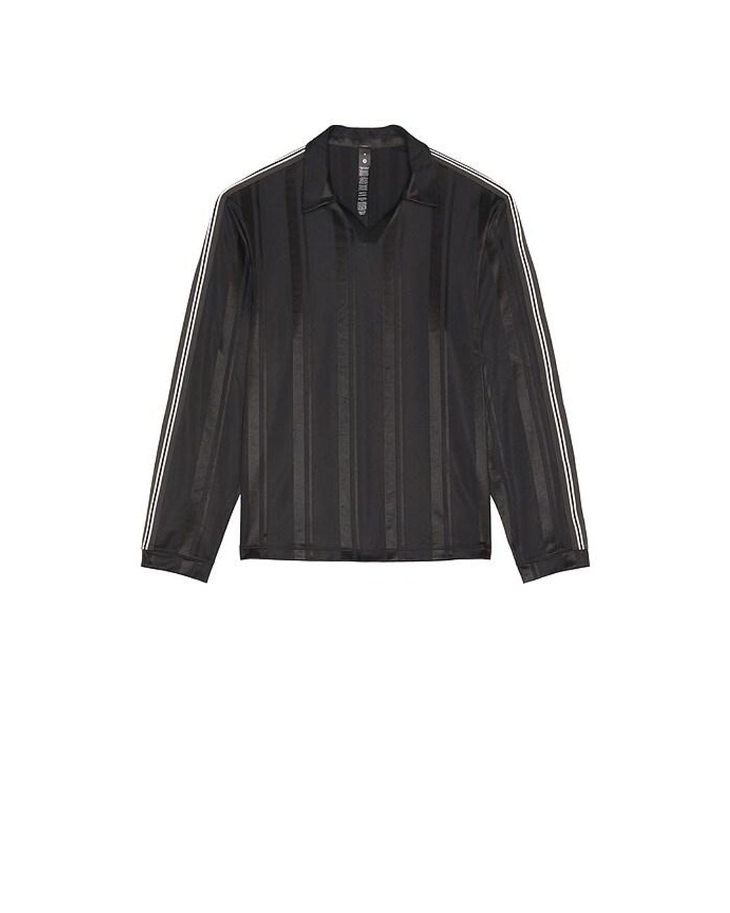 lululemon athletica Black Knit Stripe Rugby Shirt for men
