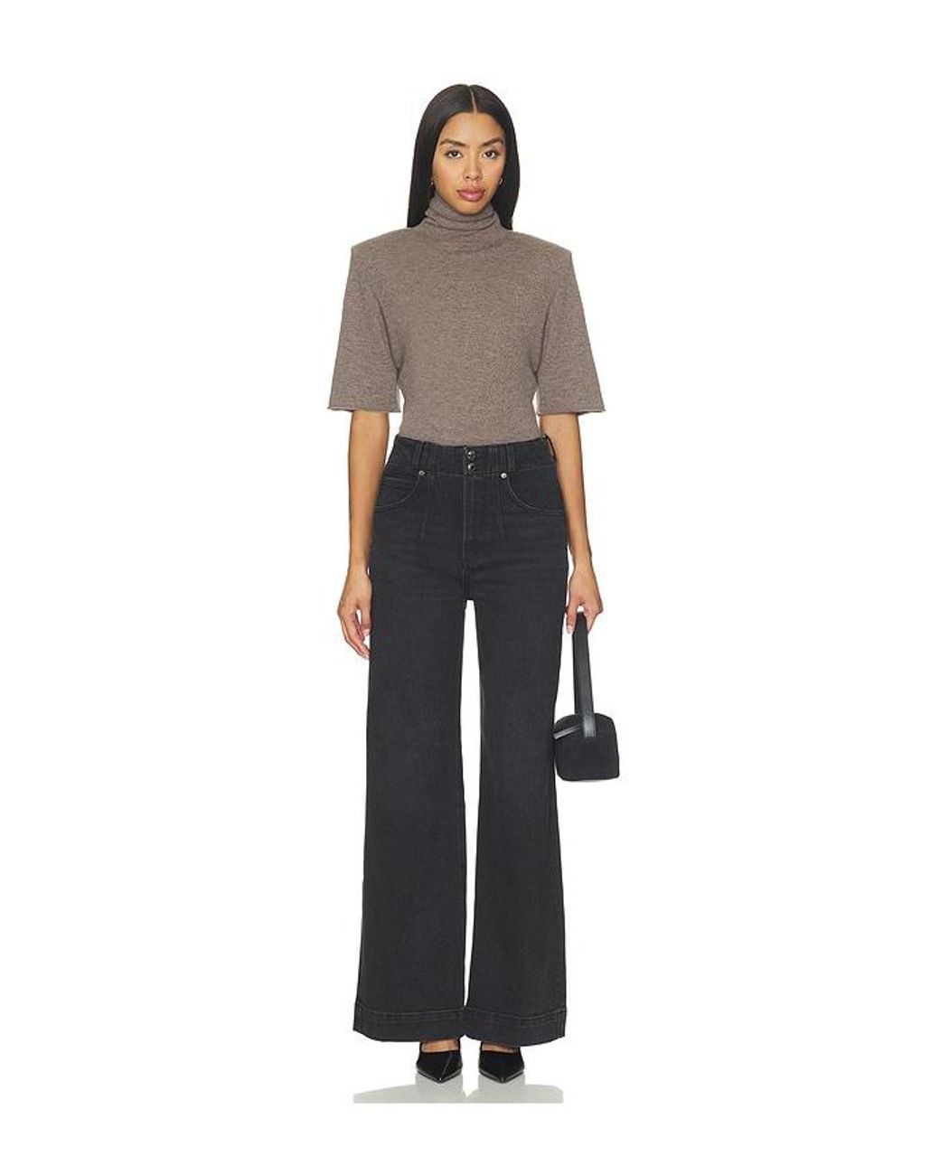 Pistola Black Lana Double Button Wide Leg Jeans