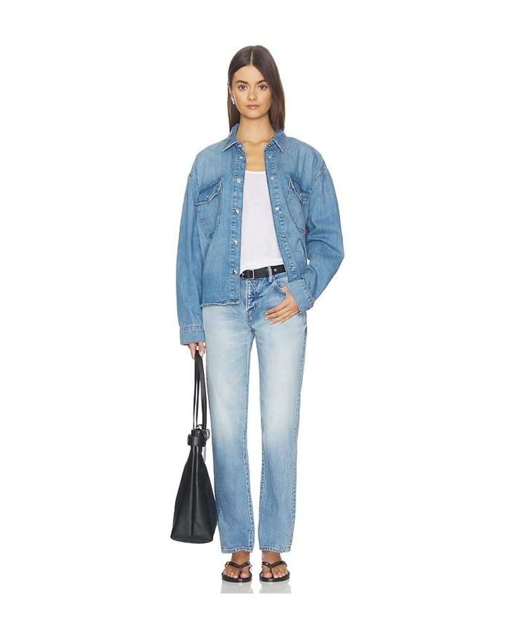 Moussy Blue Deland Slim Straight Leg Jeans