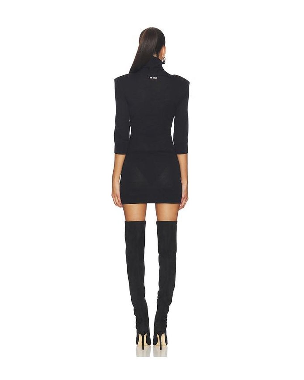 The Attico Black Light Wool Mini Dress