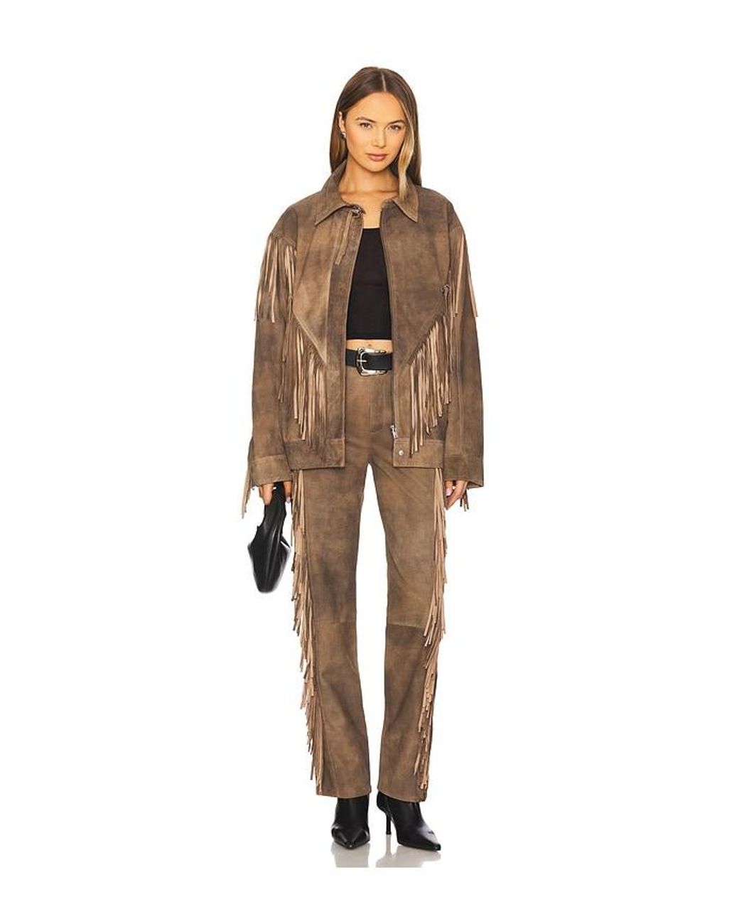 Lamarque Natural X Revolve Wendy Suede Pant