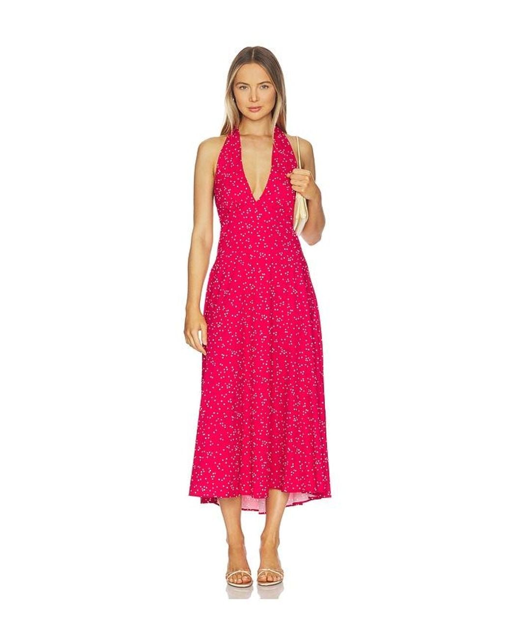 Faithfull The Brand Pink Jennah Midi Dress
