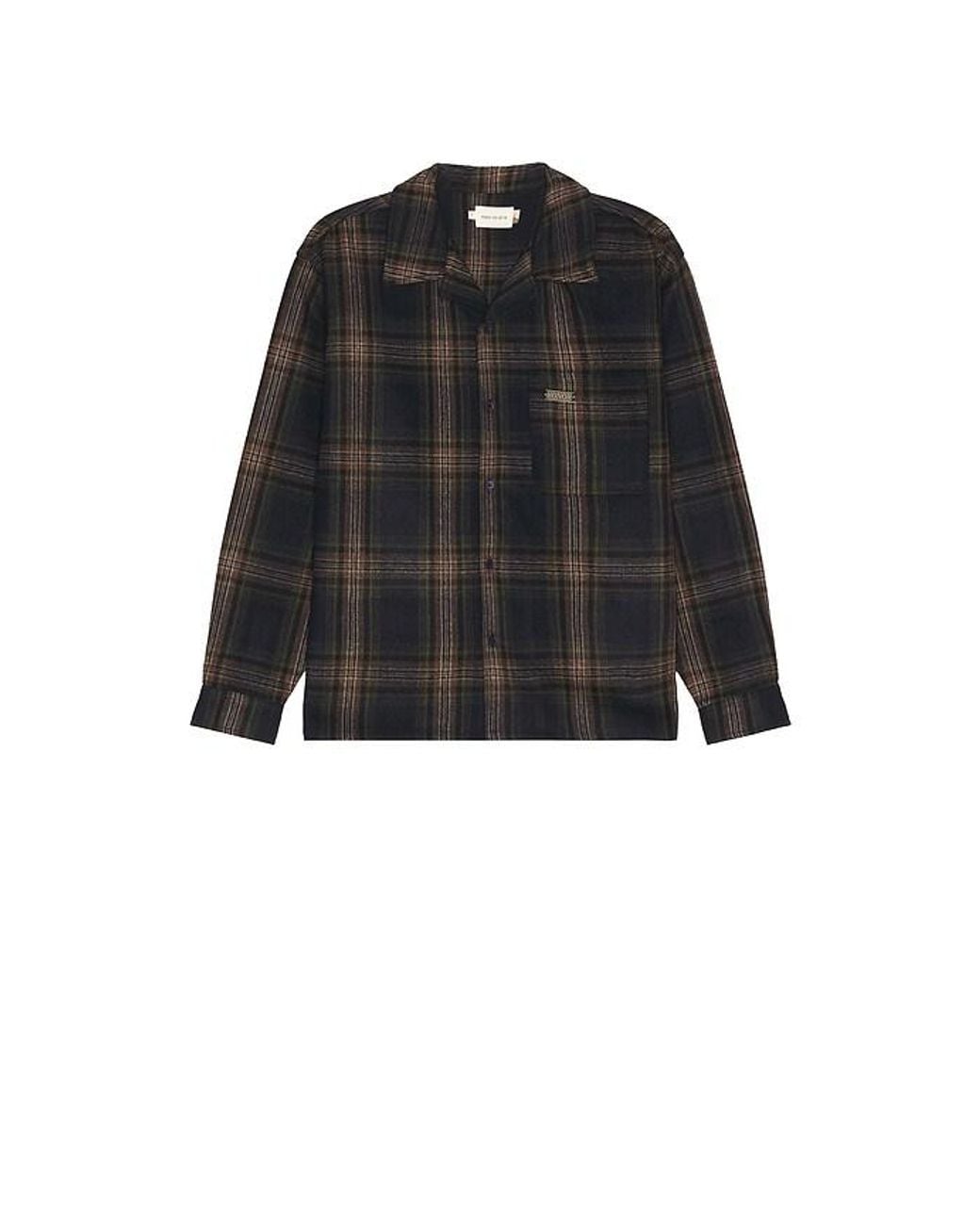 Honor The Gift Black Plaid Flannel Long Sleeve Overshirt for men