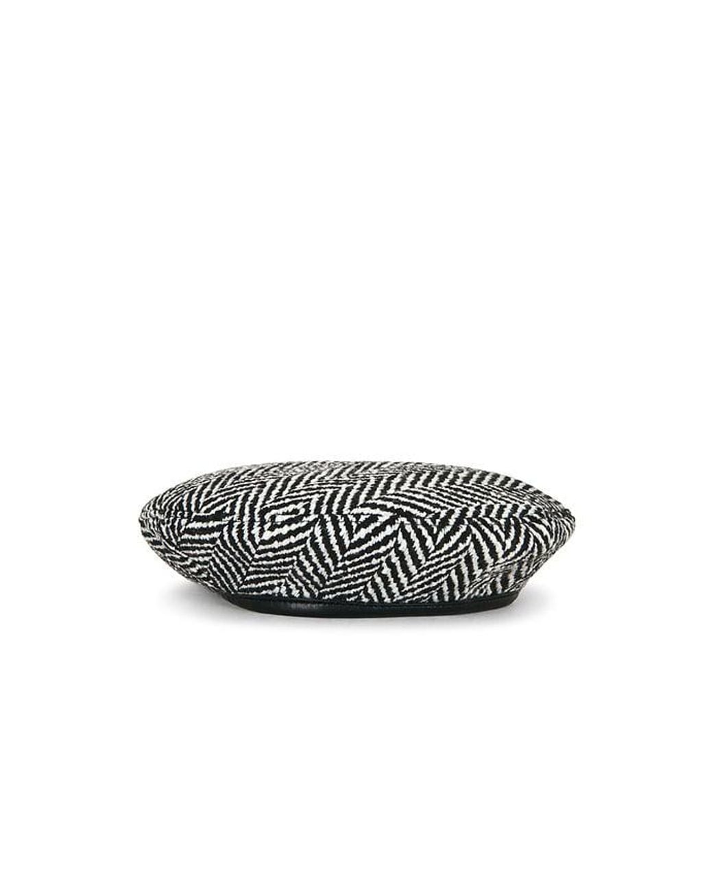 Naked Wardrobe Black Suiting Chevron Beret