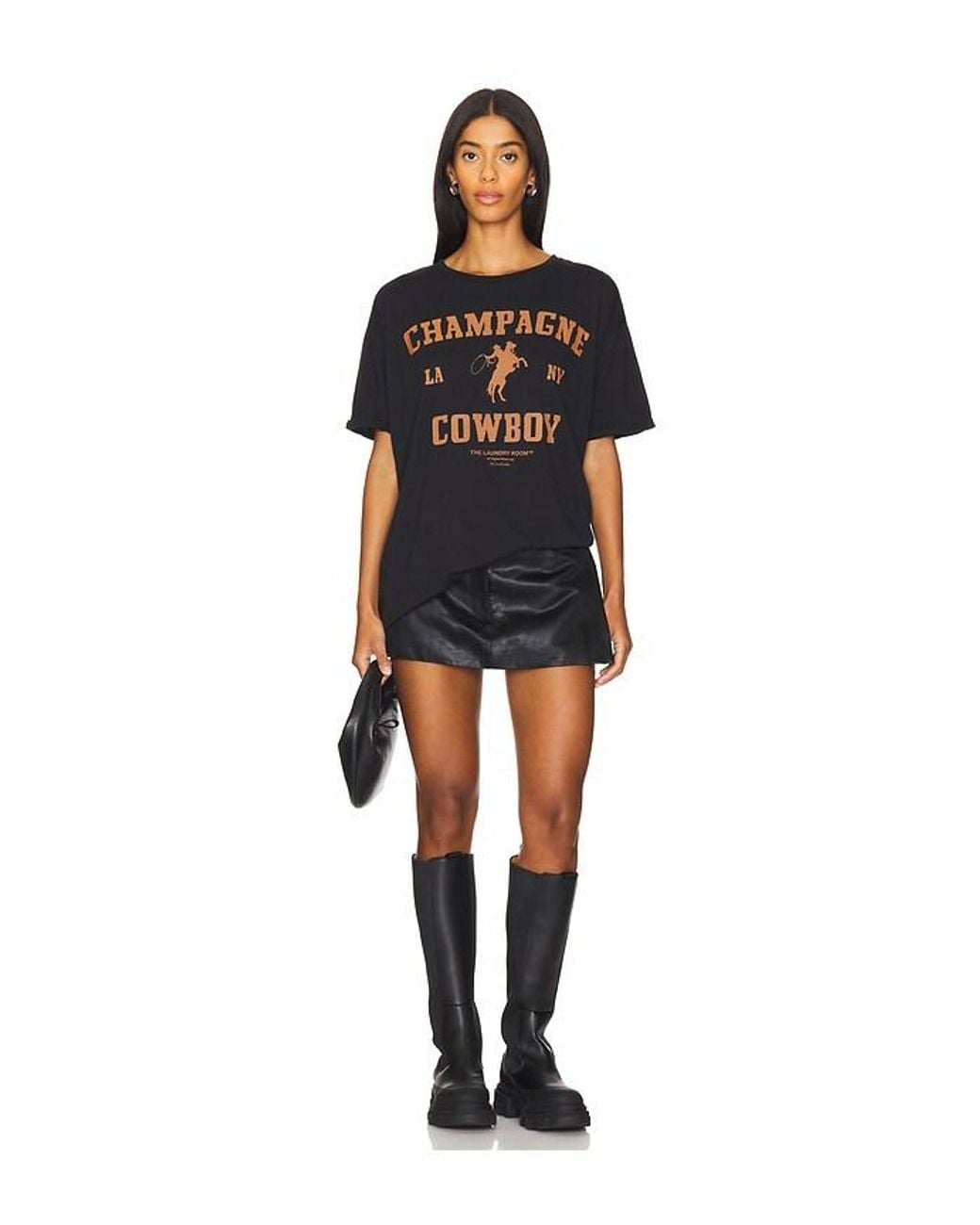 The Laundry Room Black Champagne Cowboy Oversized Tee