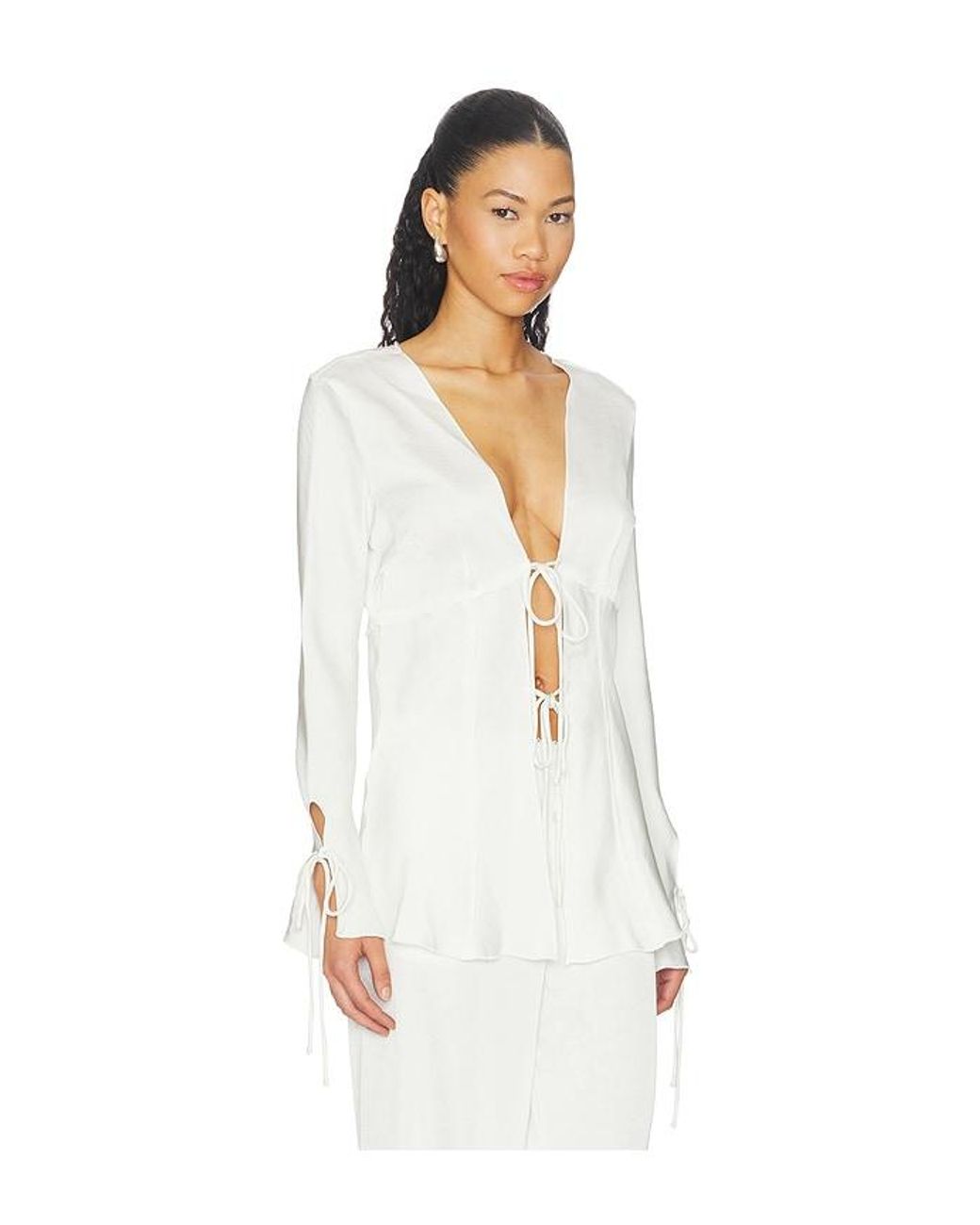 Lioness White Veil Long Sleeve Top