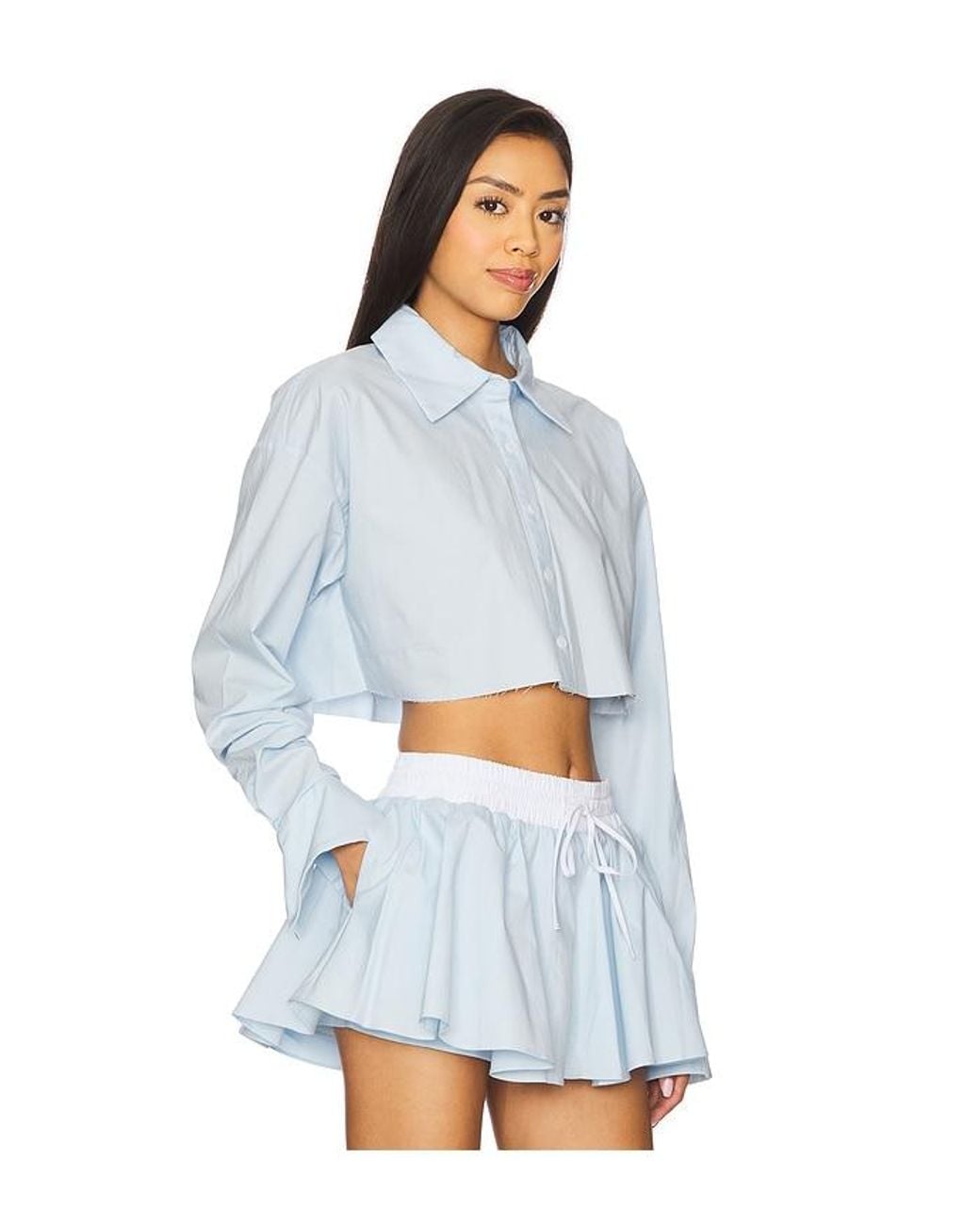 Lovers + Friends White Palmer Cropped Top
