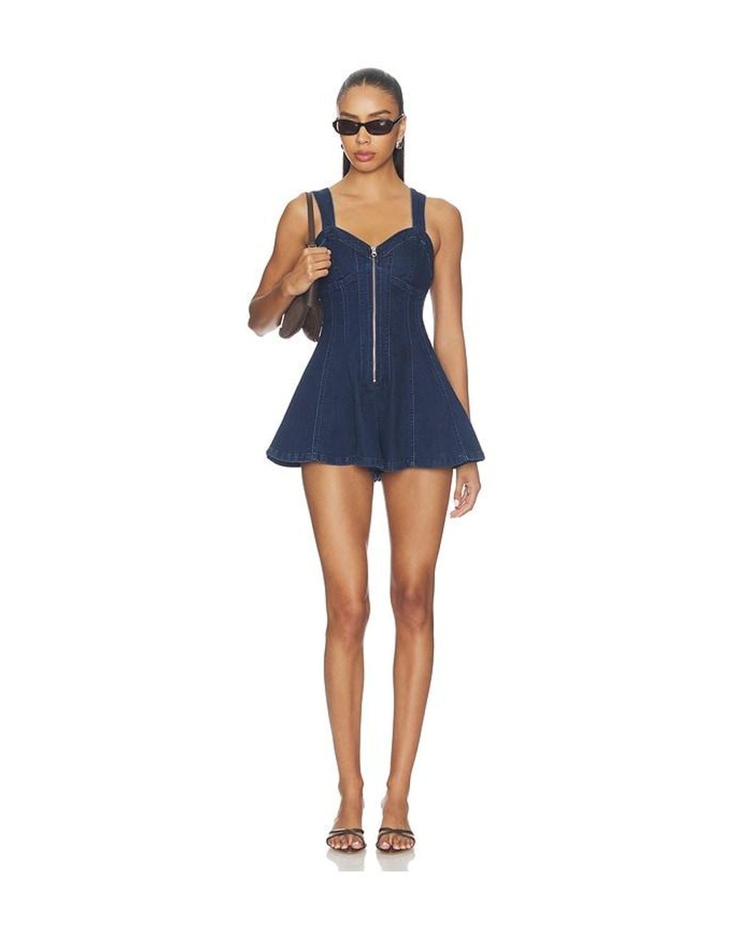 Free People Blue X We The Free Delancey Flare Romper