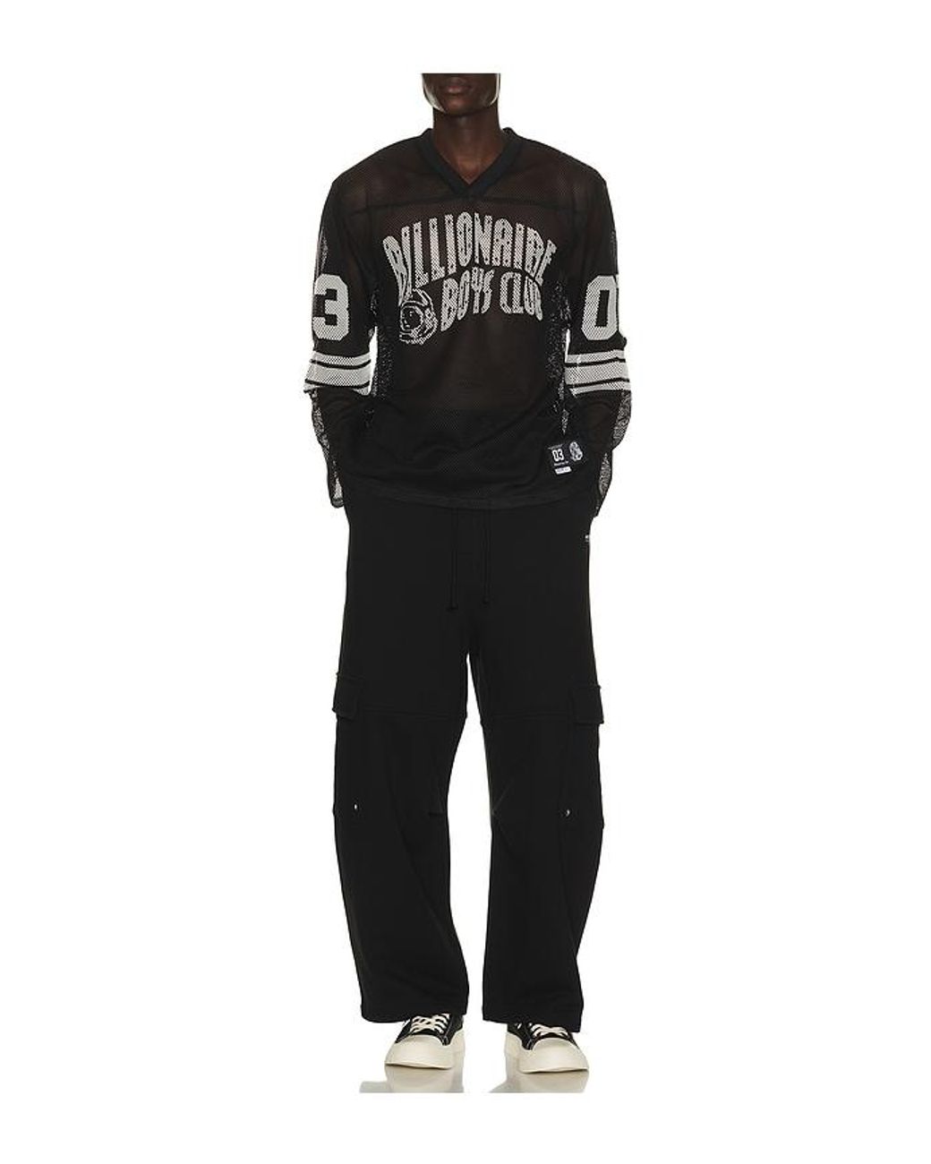 BBCICECREAM Black Zone Long Sleeve Mesh Tee for men