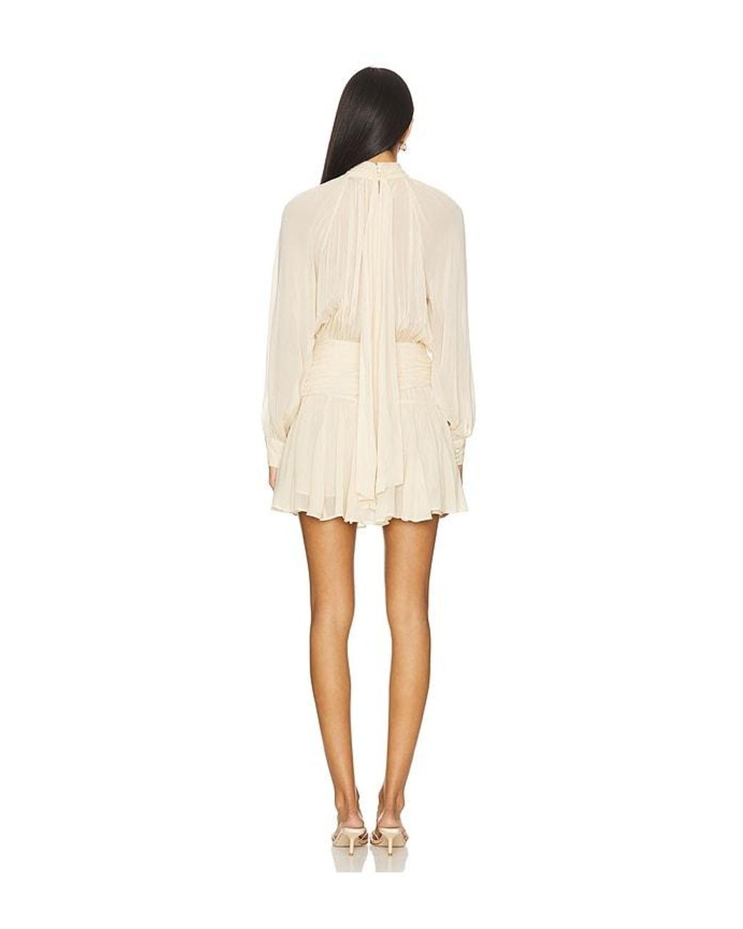 Nicholas Natural Cecile High Neck Mini Dress With Godets