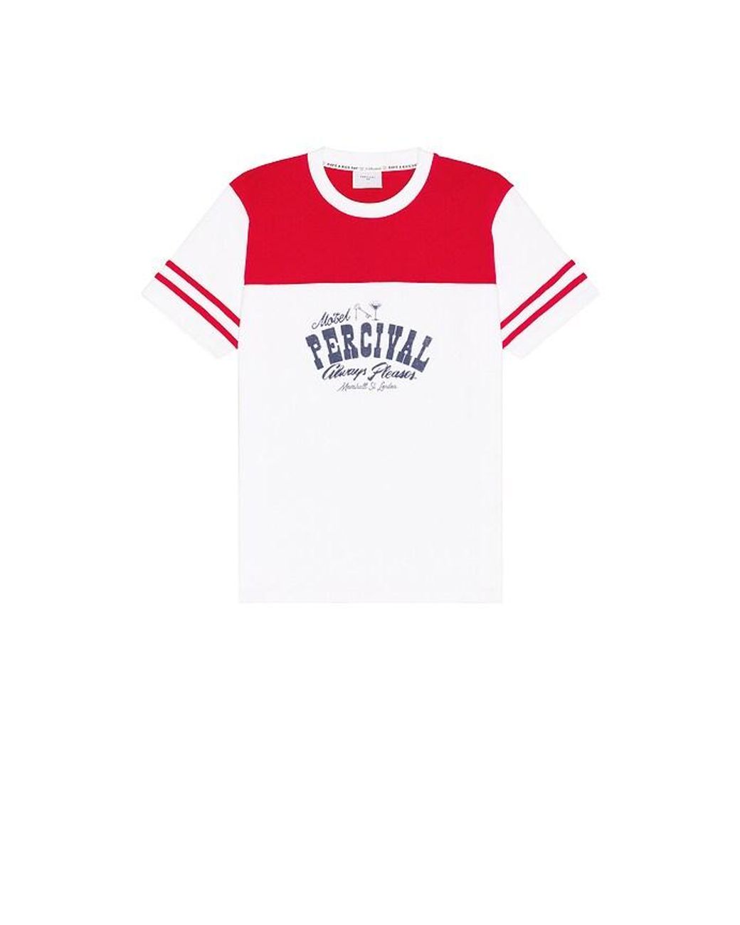 Percival White Cut And Sew Regular Tee for men