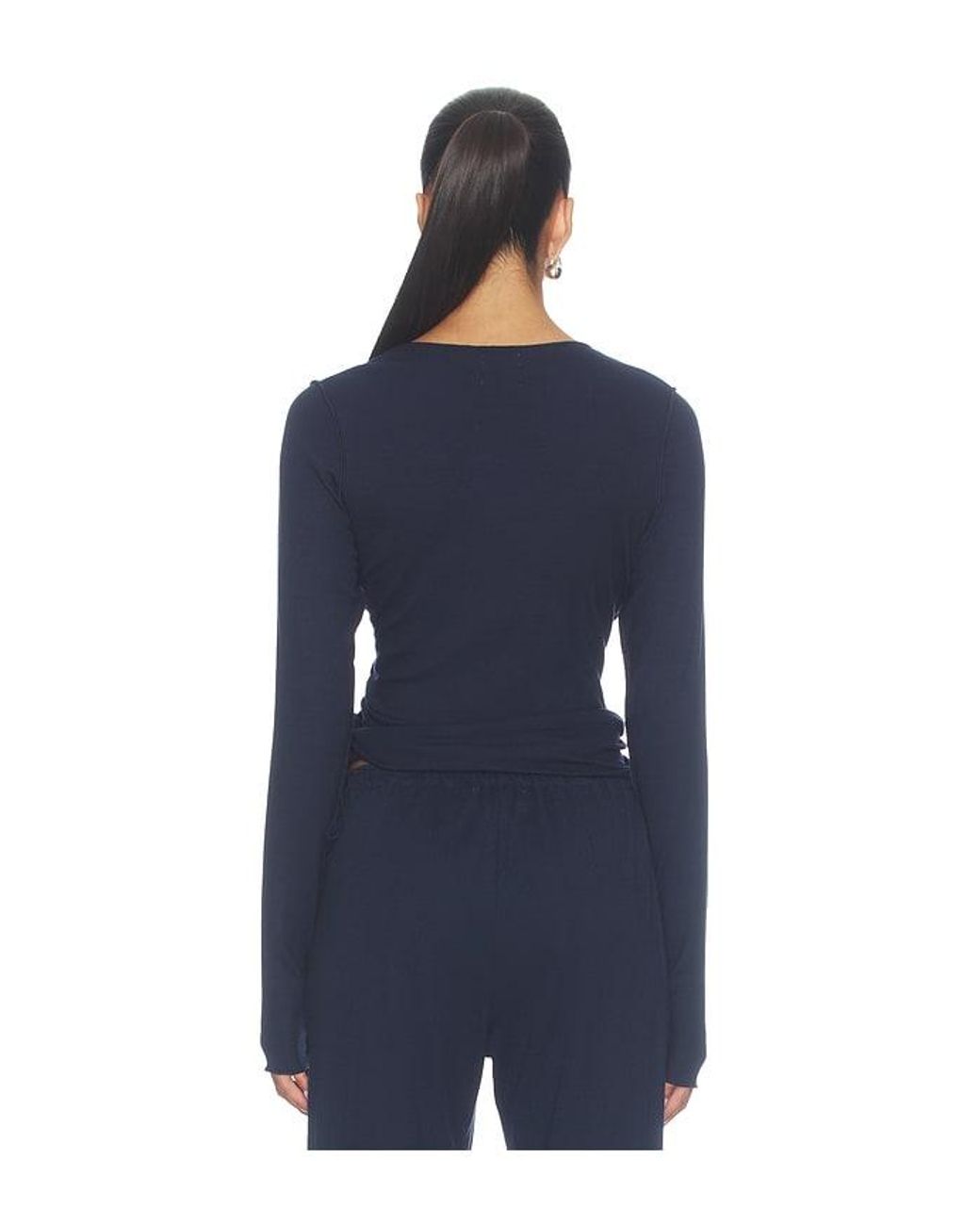 VIR VITA Blue Margot Wrap Top