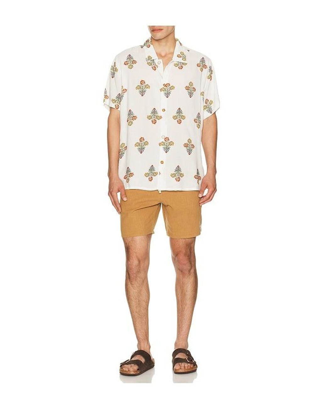 Rhythm Brown Textured Linen Jam Short for men