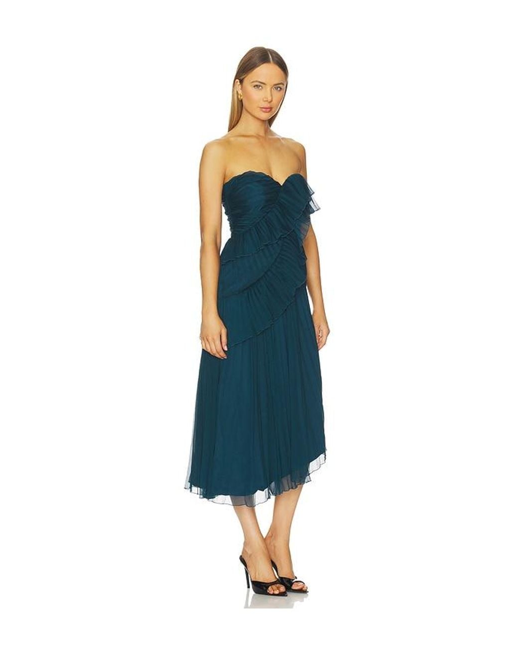 AMUR Blue Caitlyn Midi Dress