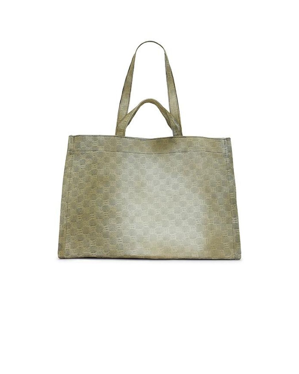 M I S B H V Green Monogram Tote Bag for men
