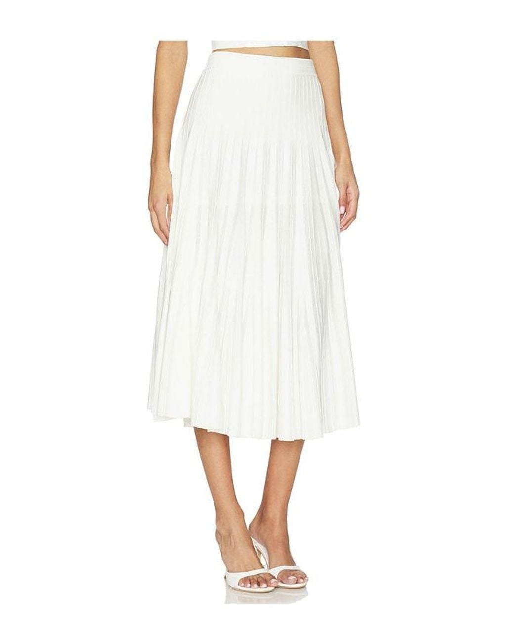 Jonathan Simkhai White Margoux Knit Midi Skirt