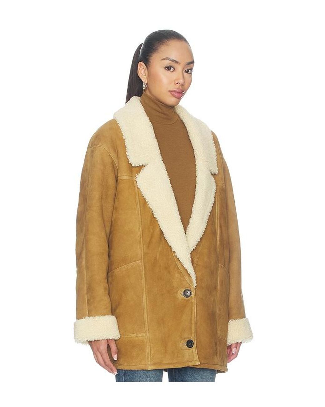 Nili Lotan Natural Noelle Shearling Coat