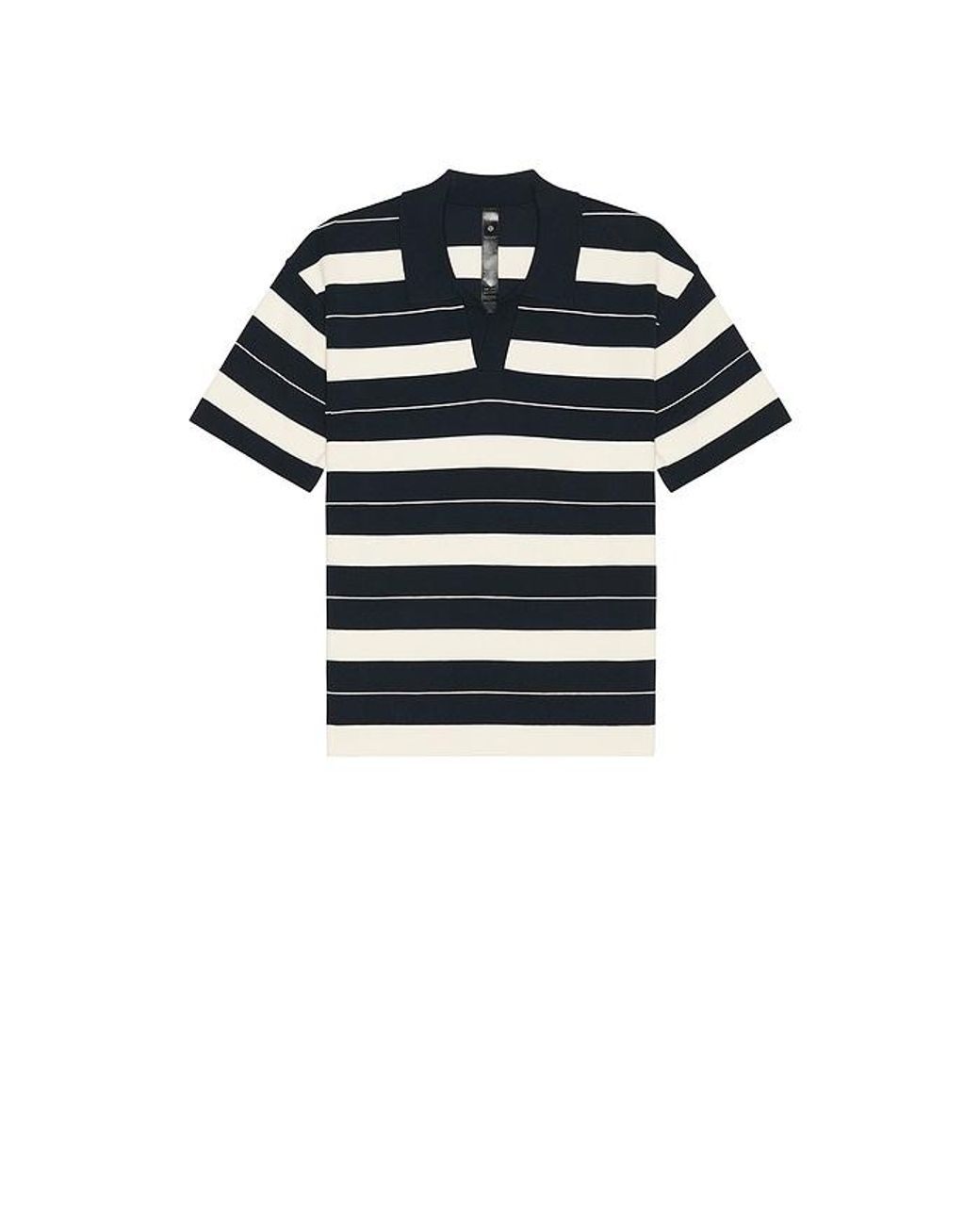 lululemon athletica Blue Knit Stripe Short Sleeve Polo Shirt for men