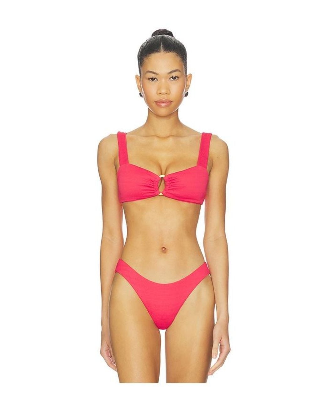 LSPACE Pink Pucker Willow Top