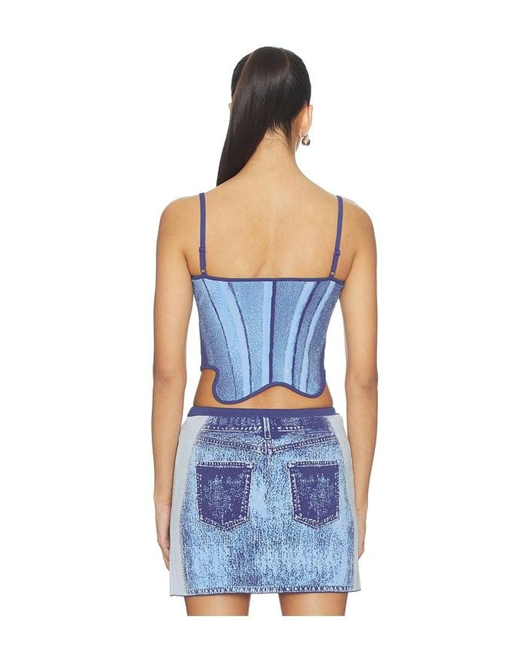 Ph5 Blue Mila Denim Print Tank Top