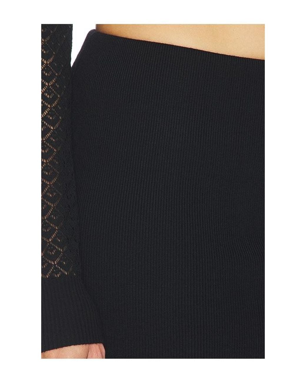 Lovers + Friends Black Belen Pointelle Skirt