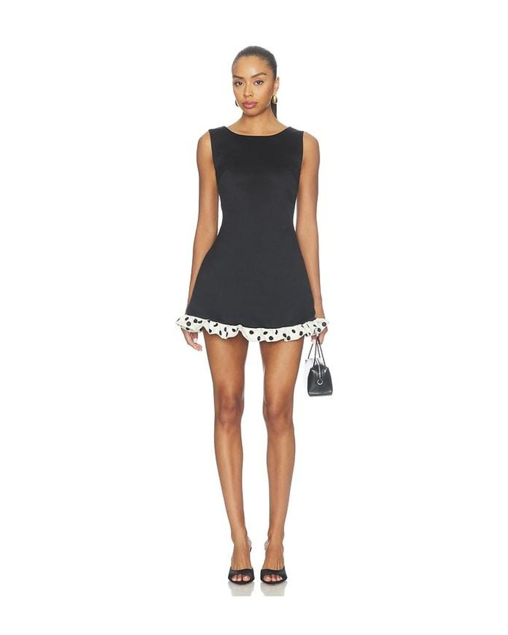 Tanner Fletcher Black Pippin Ruffle Mini Dress