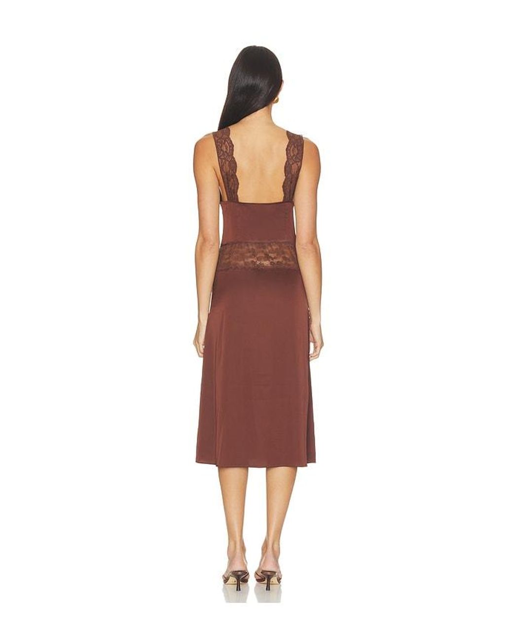MORE TO COME Red Georgianna Lace Midi Dress