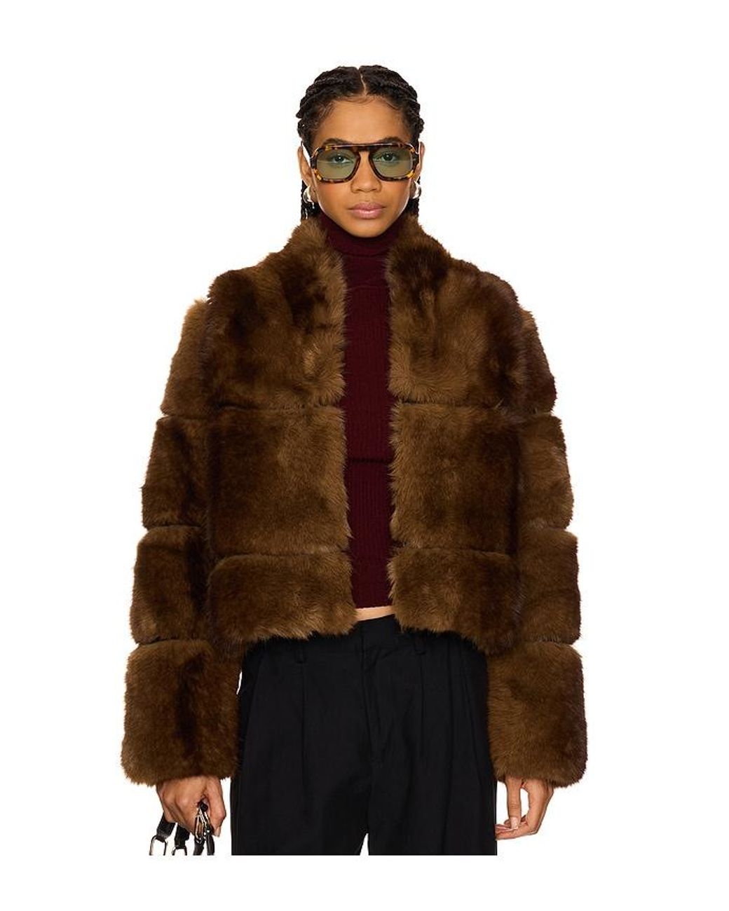 Apparis Brown Sai Short Coat