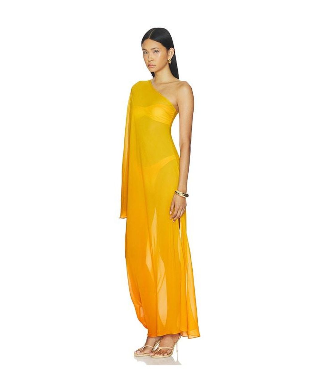 LOBA Yellow Agata Ombre Maxi Dress