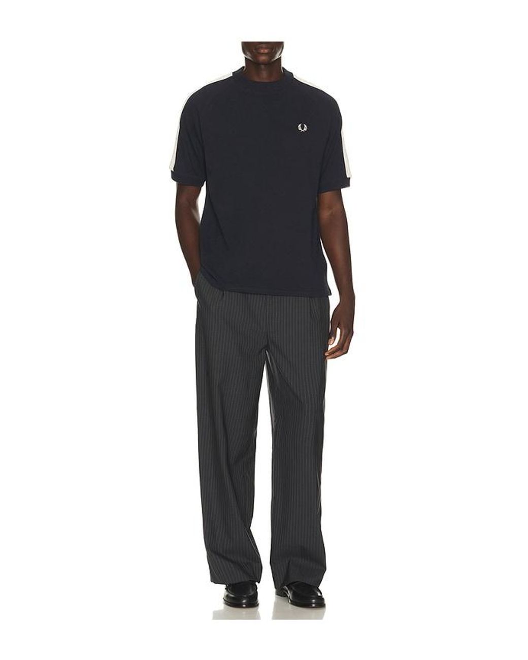 Fred Perry Black Cable Taped T-Shirt for men